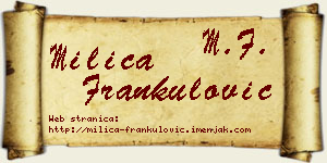 Milica Frankulović vizit kartica